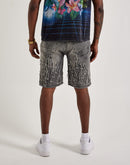 Smoke Rise Flame Applique Shorts