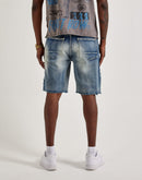 Smoke Rise Studded Patch Denim Shorts