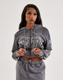 Smoke Rise Cropped Full-Zip Fleece Hoodie