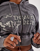 Smoke Rise Cropped Full-Zip Fleece Hoodie