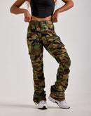 Smoke Rise High-Rise Stacked Nylon Cargo Pants
