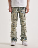 Smoke Rise Utility Pocket Stacked Flare Denim Jeans