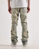 Smoke Rise Utility Pocket Stacked Flare Denim Jeans