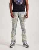 Smoke Rise Utility Pocket Stacked Flare Denim Jeans