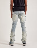 Smoke Rise Utility Pocket Stacked Flare Denim Jeans