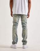 Smuggler's Moon Skull Flower Slim Denim Jeans