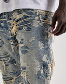 Smuggler's Moon Distressed Straight Denim Jeans