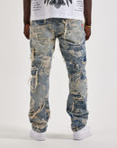 Smuggler's Moon Distressed Straight Denim Jeans