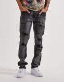 Smuggler's Moon Rhinestone Slim Distressed Denim Jeans