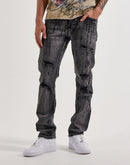 Smuggler's Moon Rhinestone Slim Distressed Denim Jeans