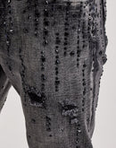 Smuggler's Moon Rhinestone Slim Distressed Denim Jeans