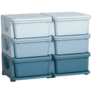 Qaba Kids Toy Storage Organizer with 6 Drawers - Blue
