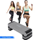 35 Inch Aerobic Cardio Adjustable Exercise Stepper With Risers