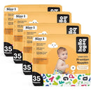140 Diapers Size 1 - Alphabet Soup Design - (35ct x 4)