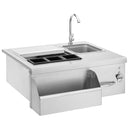 Beverage Center & Prep Station with LED Illumination, 30-Inches
