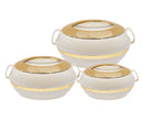 TABAKH Golden Crest Insulated Hot Pot Set 3pc (2300-3500-5000ml) Gold