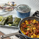 3qt Nonstick Ceramic Coated Aluminum Sauce Pan - Blue