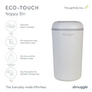Eco-Touch Nappy Bin Diaper Pail - White