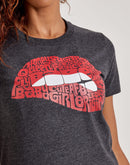 LA Pop Art Word Art Savage Lips Tee