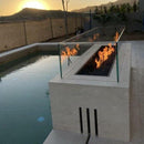The Outdoor Plus - Cabo Linear Rectangle Concrete Fire Pit Table OPT-CBLN