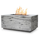 The Outdoor Plus - Catalina Wood Grain Rectangle Concrete Fire Pit Table OPT-CTL