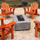 The Outdoor Plus - Coronado Rectangular Wood Grain Concrete Fire Pit Table OPT-COR