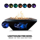 The Outdoor Plus - Light House (Made In The USA) LED Fire Bowl Aluminum Powder Coat Fire Bowl OPT-LHFOMSAPC
