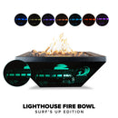 The Outdoor Plus - Light House (Surf's Up) LED Aluminum Powder Coat Fire Bowl OPT-LHFOSUFPC