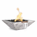 The Outdoor Plus - Maya Square Wood Grain Concrete Fire & Water Bowl OPT-SWGFW