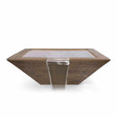 The Outdoor Plus - Maya Square Wood Grain Concrete Water Bowl OPT-SWGWO