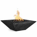 The Outdoor Plus - Maya Square Wood Grain Square Concrete Fire Pit Bowl OPT-SWGFO