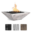 The Outdoor Plus - Maya Square Wood Grain Square Concrete Fire Pit Bowl OPT-SWGFO