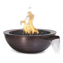 The Outdoor Plus - Sedona 27" Round Hammered Copper Fire & Water Bowl OPT-RCPRFW