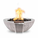 The Outdoor Plus - Sedona 27" Round Wood Grain Concrete Fire and Water Bowl OPT-RWGFW