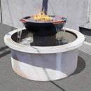 The Outdoor Plus - Sedona Round Concrete Fire & Water Bowl w/ 4-way Spill OPT-RFW4W