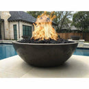 The Outdoor Plus - Sedona Round Concrete Fire Pit Table  - Wide Ledge