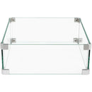 The Outdoor Plus - Square Glass Wind Guard 32"L x 32"W x 8"H Tempered Glass Compatible with Select Units OPT-WG-3232