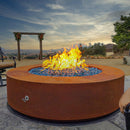 The Outdoor Plus - Unity Round Powder Coat Fire Pit Table w/ Hidden Propane Storage