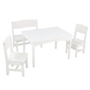 KidKraft Nantucket Wooden Table With Bench and 2 Chairs, Children's Furniture - White