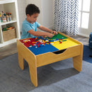 Reversible Wooden Activity Table With Board and Train Set - Natural