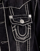 True Religion Jimmy Marled Rope Stitch Denim Jacket