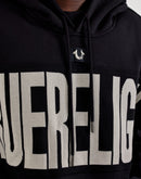 True Religion Knit Panel Cinched Fleece Hoodie