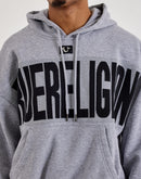 True Religion Knit Panel Cinched Fleece Hoodie