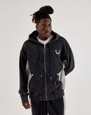 True Religion Mesh Inset Full-Zip Fleece Hoodie