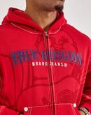 True Religion Anniversary Big-T Zip Fleece Hoodie