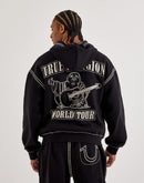 True Religion Super QT Cinched Full-Zip Fleece Hoodie