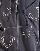 True Religion Big T Cinched Full-Zip Fleece Hoodie