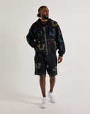 True Religion Big T Cinched Full-Zip Fleece Hoodie