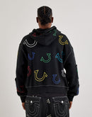 True Religion Big T Cinched Full-Zip Fleece Hoodie