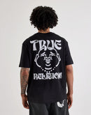 True Religion Wavy Logo Buddha Face Tee